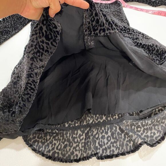 NWT The Kooples Paris Flocked Leopard Velvet Dress Black • Size 4 - Picture 13 of 16